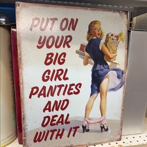 Retro Tin Sign with Vintage Illustration